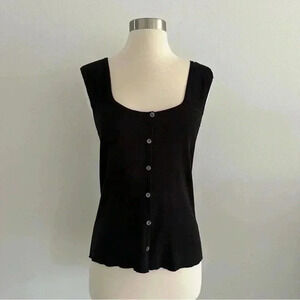 Vintage Fine Knit Black Top Joseph A Sz M